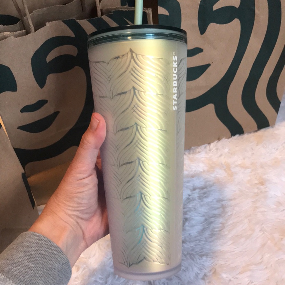 Starbucks Vente 24 ounce Tumblr in iridescent mermaid print